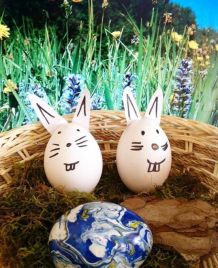 Lustige Hasen-Ostereier für das Nest oder als Deko