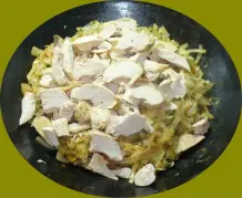 Weißkohl-Hähnchenbrust mit Kimchi nach europäischer Art