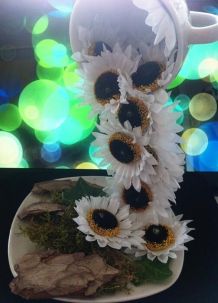 Deko Tasse - fallende Blumen
