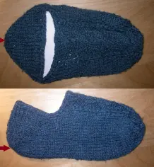 Sneakerssocken stricken: mit der Ferse beginnen