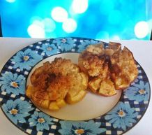 Bratapfel-Blüten mit Karamellkern und Topping
