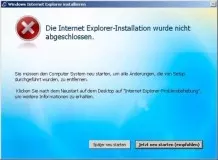 Probleme bei der Installation vom Internet-Explorer 7