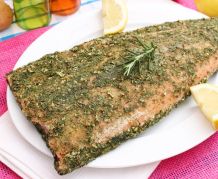 Lachs im Kräutermantel