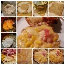 Frühstücksmuffins mit Käse, Ei und Speck