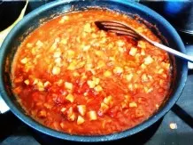 Spaghetti mit Tomatensoße & Schinken
