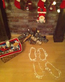 Der Weihnachtsmann war da - lustige Schuhabdrücke