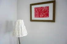 Lampenschirm stricken aus T-Shirt Garn