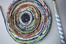 Papierkorb aus alten Zeitschriften ~ Upcycling