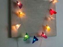 Lichterkette mit selbst gebastelten Schirmchen