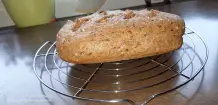 Einfaches Dinkel-Vollkorn-Brot mit Haferflocken und Kernen