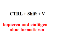 Kopieren ohne Format per Tastencombi