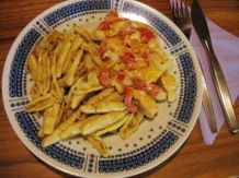 Scharfe Paprika-Hähnchen-Pfanne mit Capunti