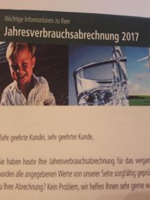 Verbrauchsabrechnung für 2017 - gibt es Sparpotenzial?