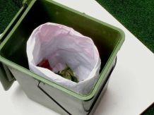 Gebrauchte Papiertüten für den Bioabfall
