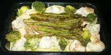 Filetspitzen-Makkaroniauflauf mit grünem Spargel