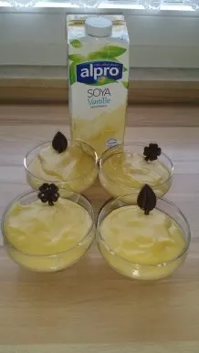 Vanillepudding mit Soja-Vanillemilch