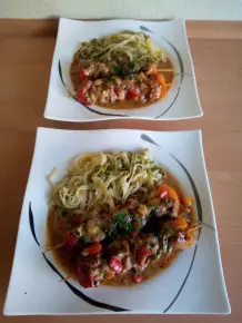 Feurige Hähnchenspieße