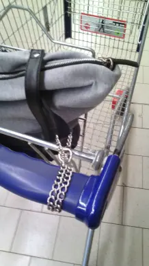Taschen und Beutel im Einkaufswagen vor Diebstahl schützen