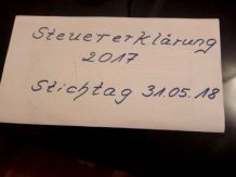 Stichtag - Steuererklärung 31.05.2018