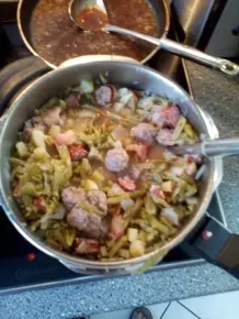 Saure Bohnen mit Speck