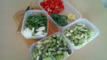 Lauwarmer Spargel-Rhabarber-Salat