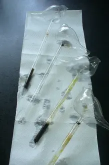 Gläserne Blumen-Wasserspender reinigen