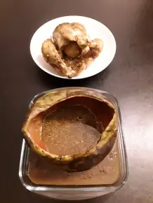 Zartes Hähnchen aus der Wassermelone