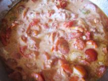 Tomatenpfanne mit Schinkenwürfeln