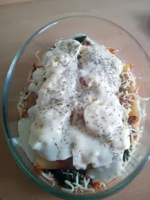 Cannelloni Bologneser Art im Spinatbett