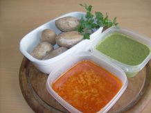 Grillsoßen Mojo rojo und Mojo verde mit Papas arrugadas