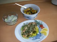 Rotbarschfilet mit Kräutertopping