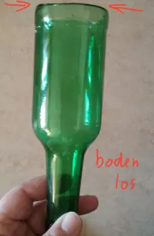 Flaschenboden (Glas!) herauslösen ohne Spezialwerkzeug