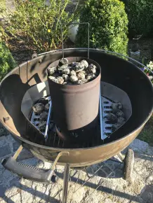 Indirekt grillen: Wildschweinkeule mit Kartoffelpfännchen