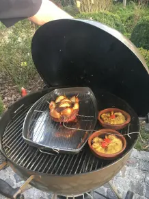 Indirekt grillen: Wildschweinkeule mit Kartoffelpfännchen