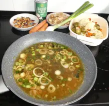 Fischragout mit Gemüse in Kokossoße