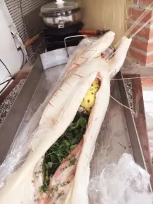 Spanferkel aus dem Lehmbackofen