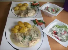 Hähnchen-Schnitzel in Gorgonzola-Soße