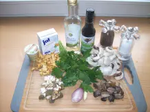 Edelpilz-Ragout mit Vollkorntoast