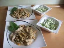Wildreispfanne mit Hähnchenfiletstreifen