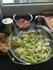 Lachs-Krabbengratin mit rotem Reis