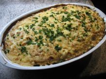 Kartoffel-Sauerkraut-Gratin mit Hackfleisch
