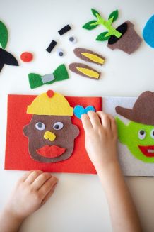 Gebasteltes Spiel für Kinder: Filzbuch für unterwegs & daheim