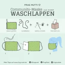 Mundmaske aus einem Waschlappen