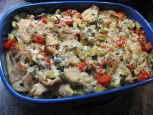 Gemüse-Hähnchen-Gratin