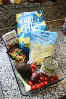 Überbackene Nachos mit Kidneybohnen