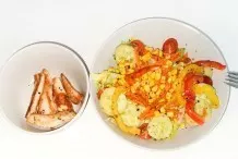 Salat mit knusprig-krossen Putenstreifen