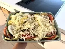 Kartoffel-Zucchini-Tomatenauflauf mit Kefir (Low Carb)