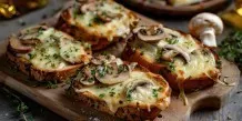 Champignon-Toast überbacken