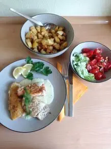 Fischteller mit Dill-Senfsauce