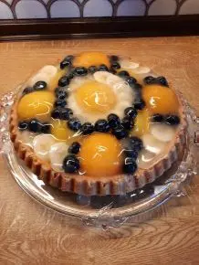 Obsttorte mit selbstgemachtem Tortenboden aus Dinkelmehl